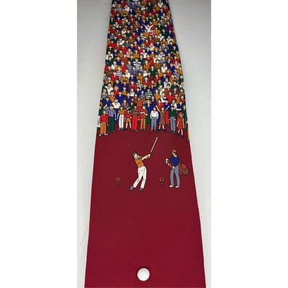 Vicky Davis Par 3 Golf Red Novelty Silk Necktie - Picture 4 of 6